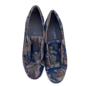 J/Slides NYC Camo‎ Suede Slip On Platform Sneakers Womens 9 Camouflage Leather